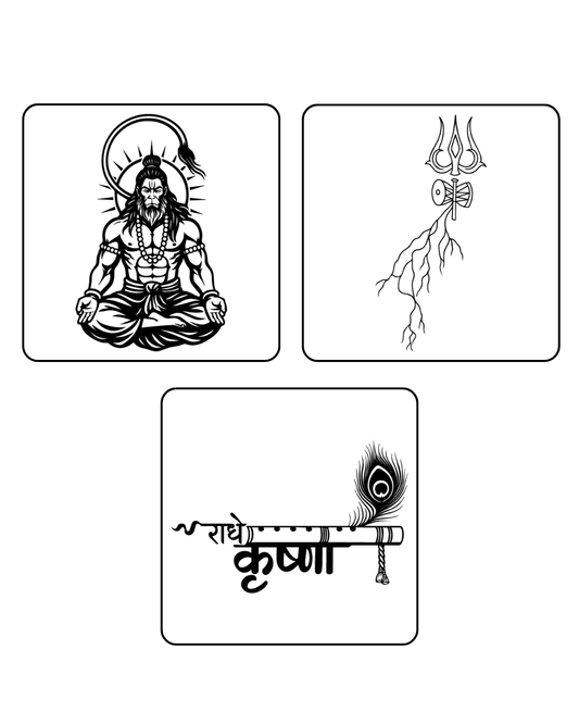 Hanuman × Radhe Krishna × Divine Trishul Combo