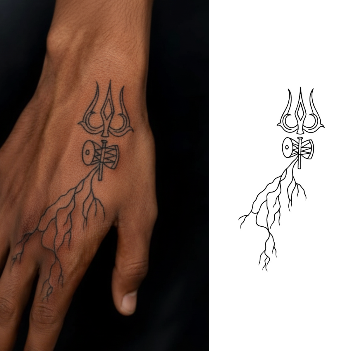 Divine Trishul Semi-Permanent Tattoo