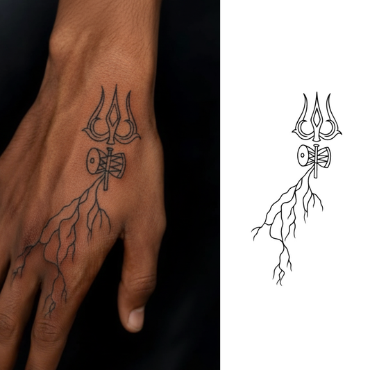 Divine Trishul Semi-Permanent Tattoo