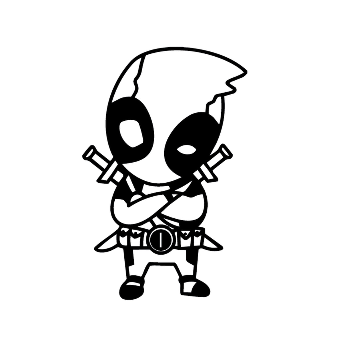 Chibi Deadpool semi-permanent tattoo