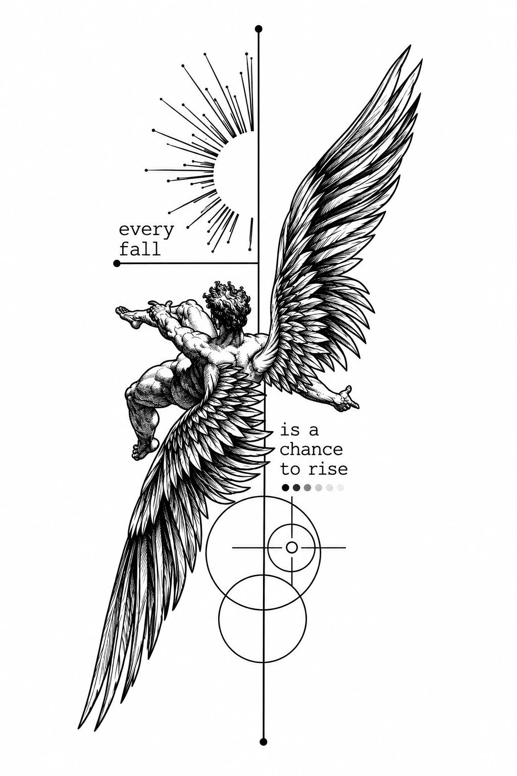 Icarus semi-permanent tattoo