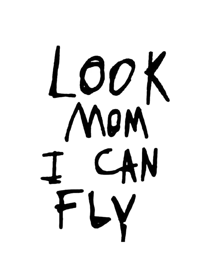 Look Mom I Can Fly semi-permanent tattoo